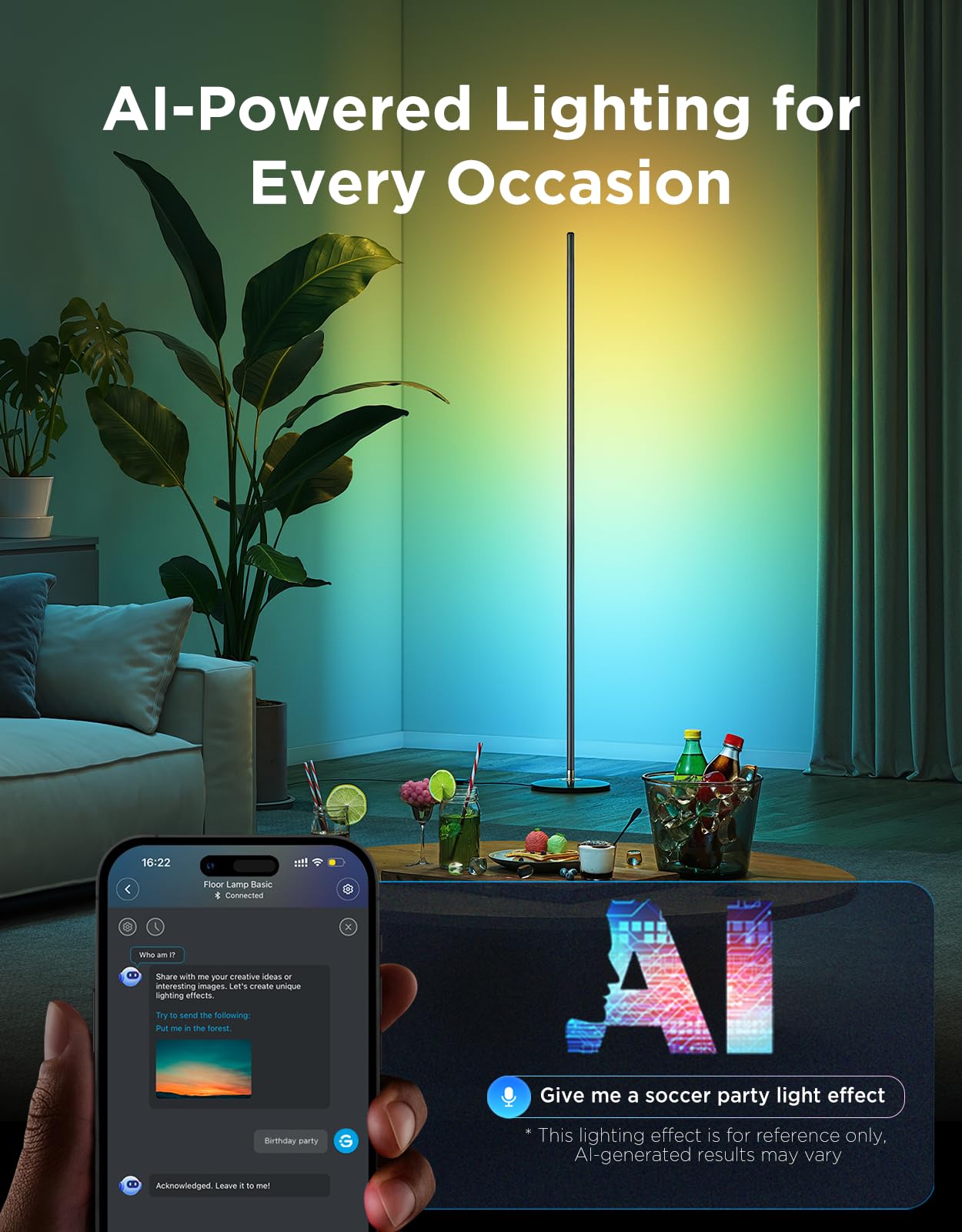 RGBIC LED Floor Lamp with Music Sync
