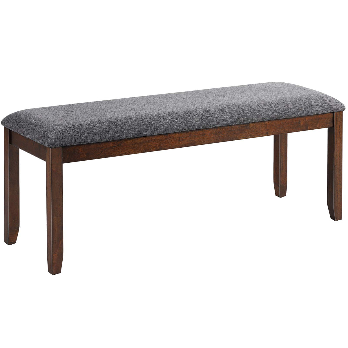 GIANTEX Dining Room Bench with Upholstered Padded Seat, 660lbs Capacity, 47" x 15.5" x 19.5" Ottoman, Wood Kitchen Table Bench for Entryway, Bedroom End of Bed, Grey