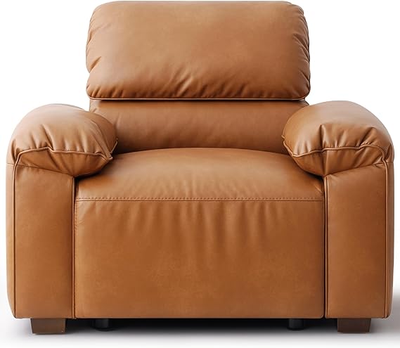 PU Leather Loveseat Sofa with Deep Seats & Wide Arms