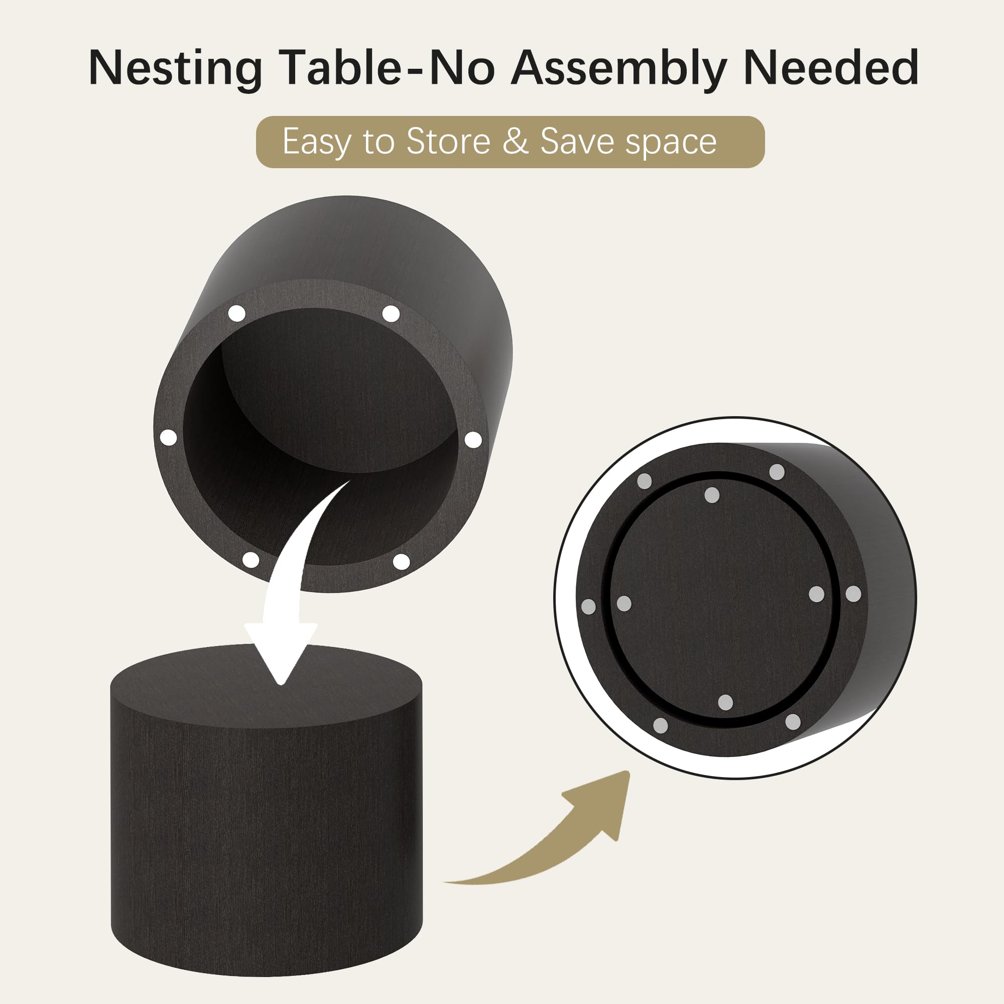 Round Nesting Coffee Table Set of 2