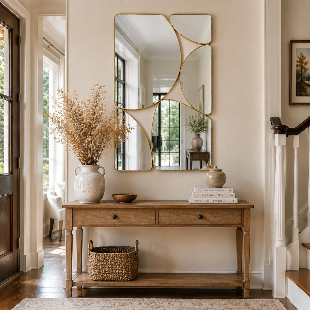 Antique Gold Abstract Wall Mirror