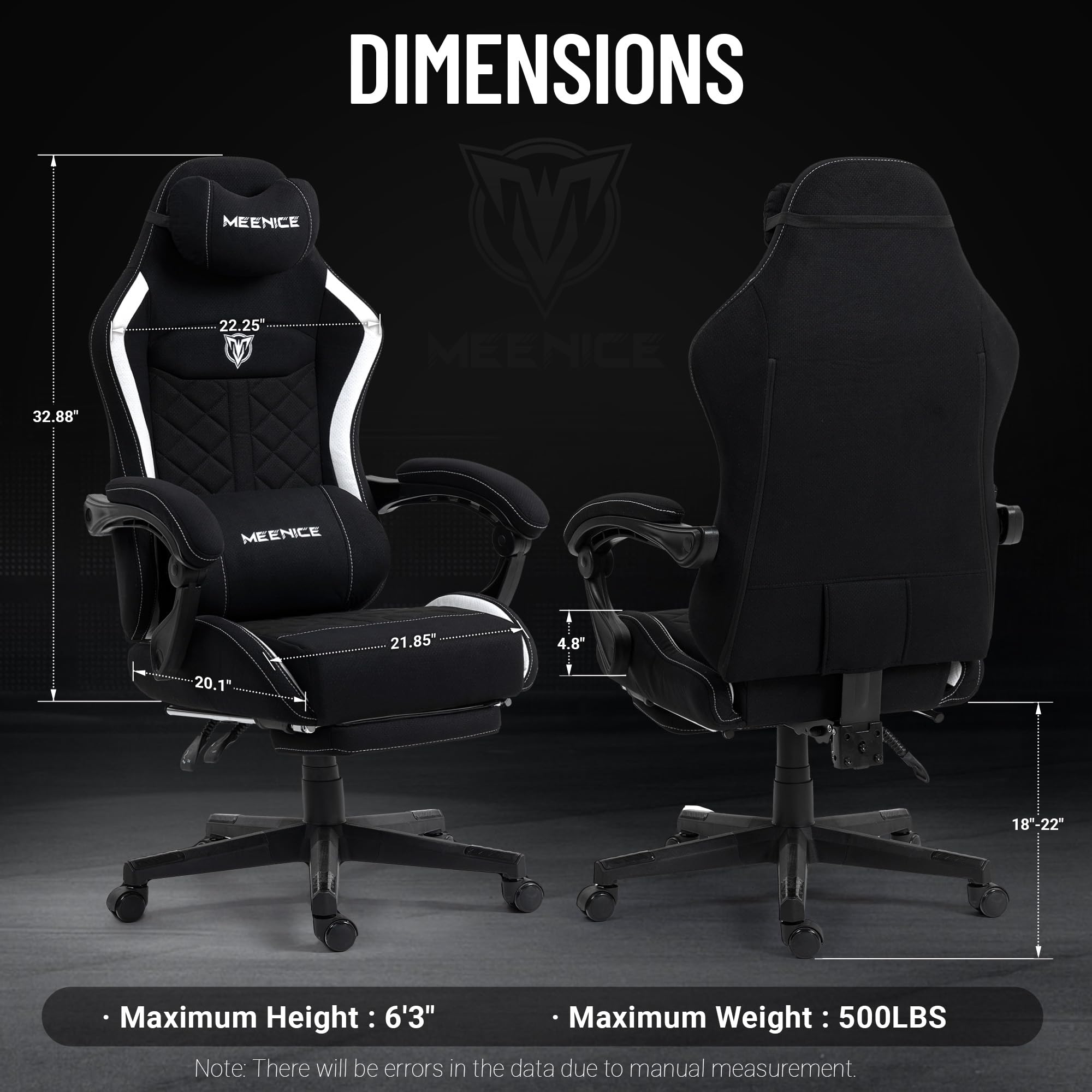 Oversized Gaming Chair with Pocket Spring Cushion & Massage Lumbar