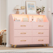 6-Drawer Dresser with LED Lights & Charging Station