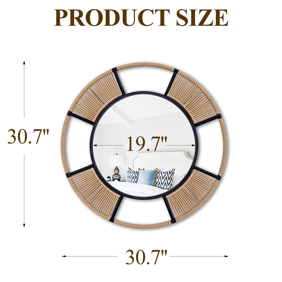 Jute Rope Round Wall Mirror
