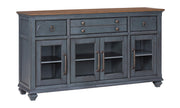 Farmhouse Buffet Sideboard with Glass Doors