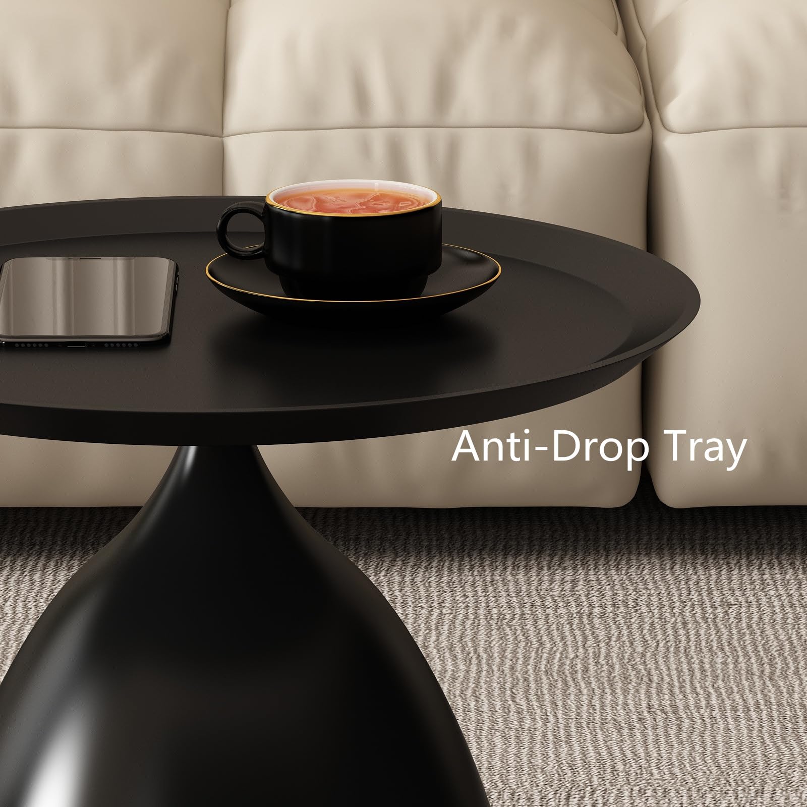 Round Metal Nesting End Tables Set of 2