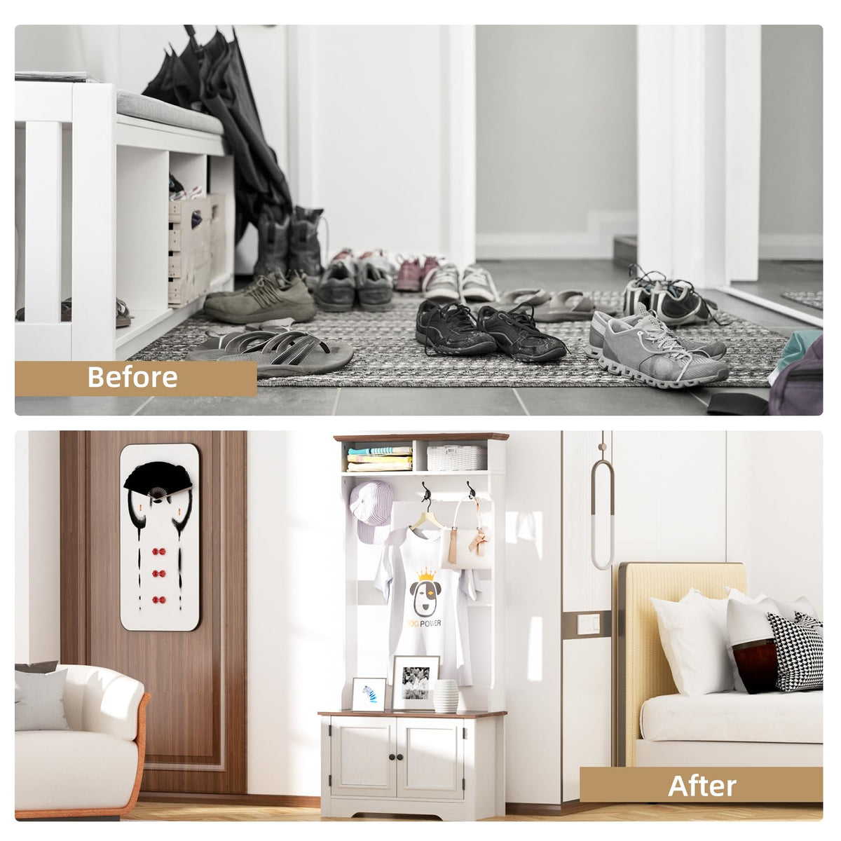 Hall Tree with Bench and Shoe Storage