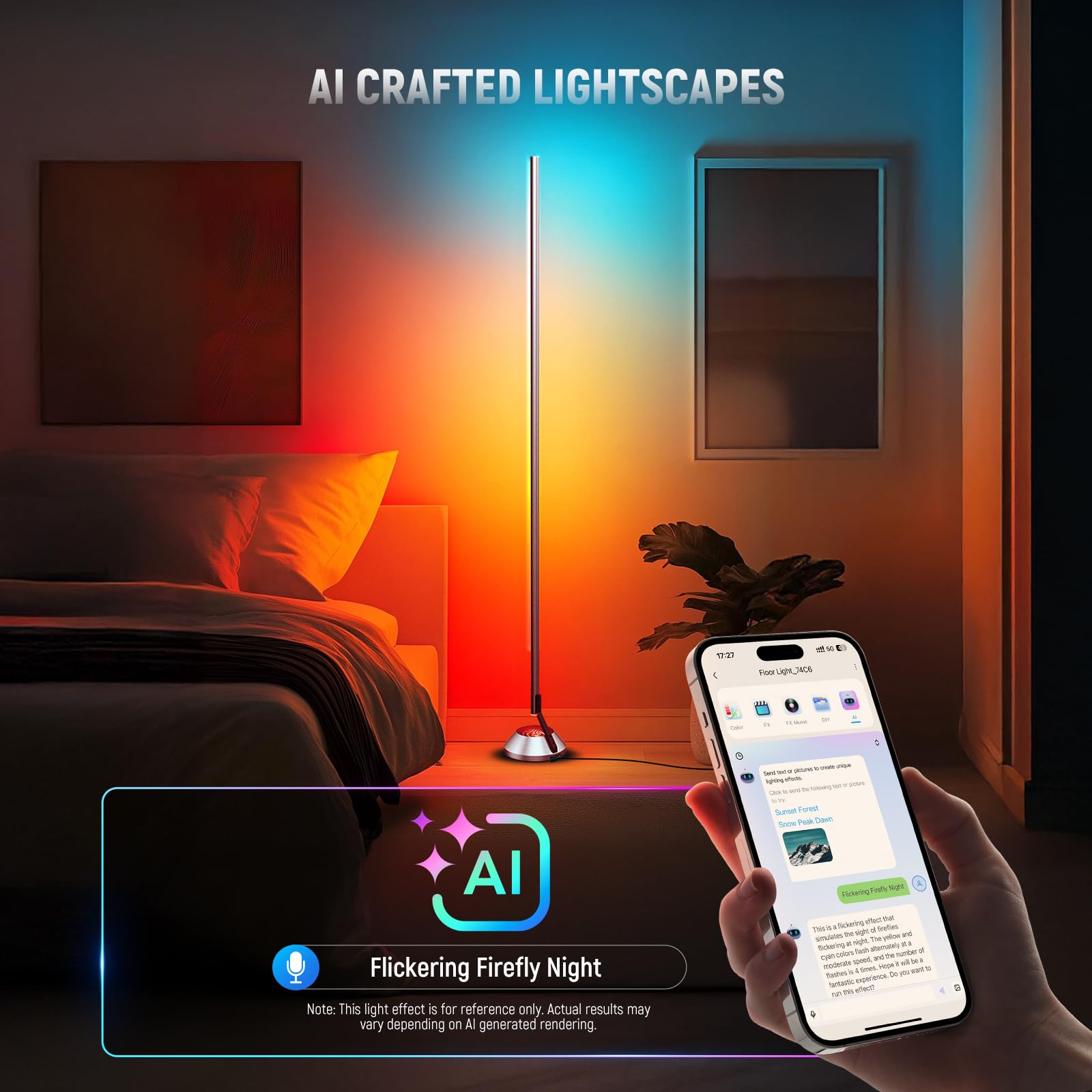 RGB IC Smart Floor Lamp with AI Lighting