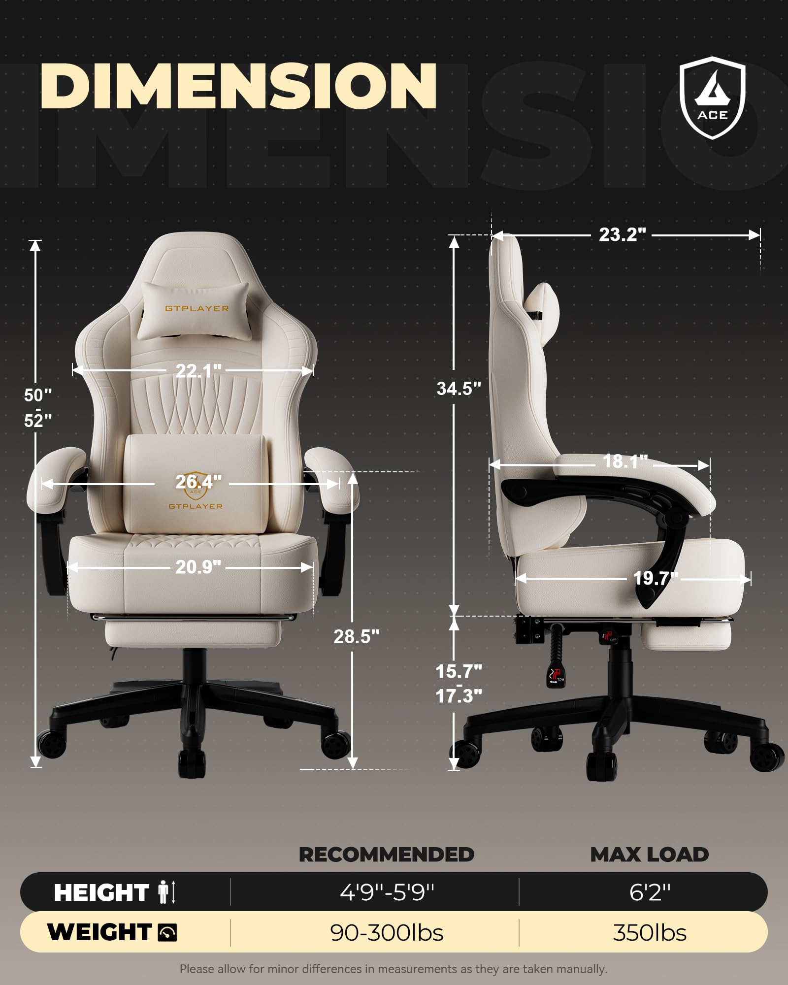 Oversized Gaming Chair with Footrest & Linkage Armrests