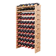 fcxagy 60 Bottles Bamboo Stackable Modular Bamboo Wine Rack, 10-Tier Wooden Wine Storage Rack Freestanding Wine Holder Display Shelves，Wine Rack freestanding Floor
