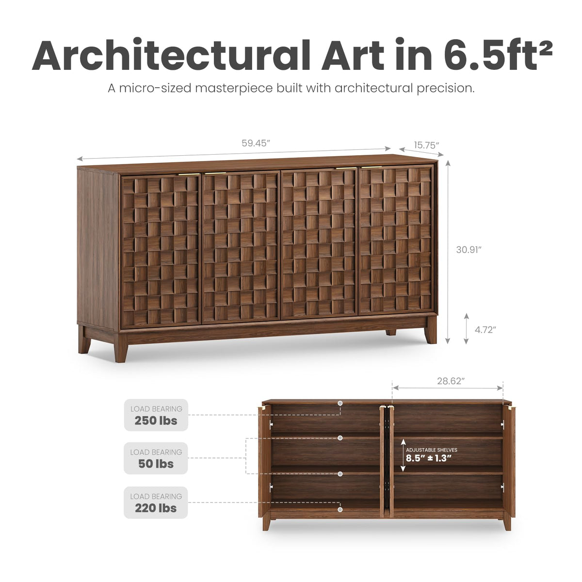 Walnut Fluted Sideboard