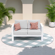 Outdoor Aluminum Loveseat with Cushions & Waterproof Cover