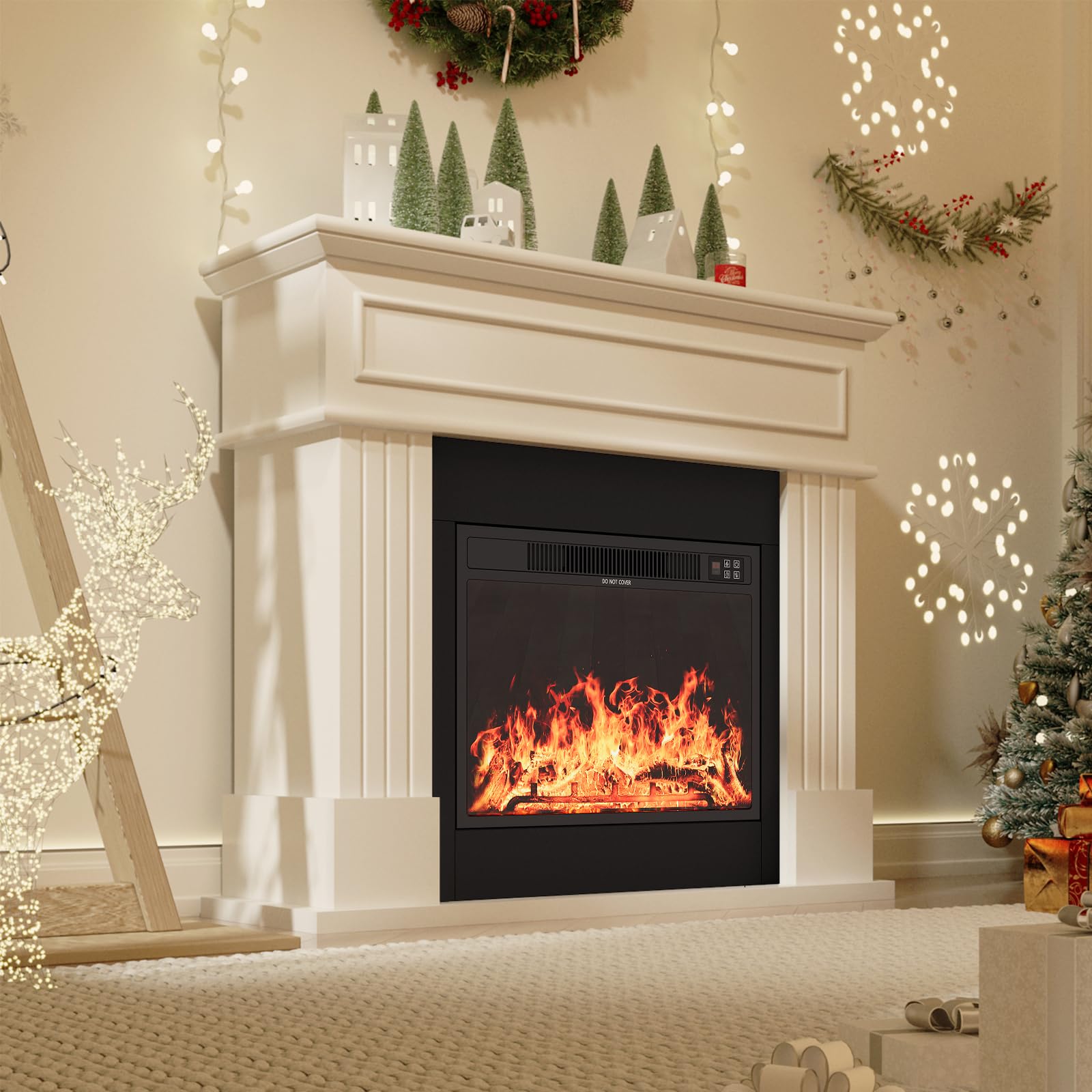 Electric Fireplace with Mantel TV Stand