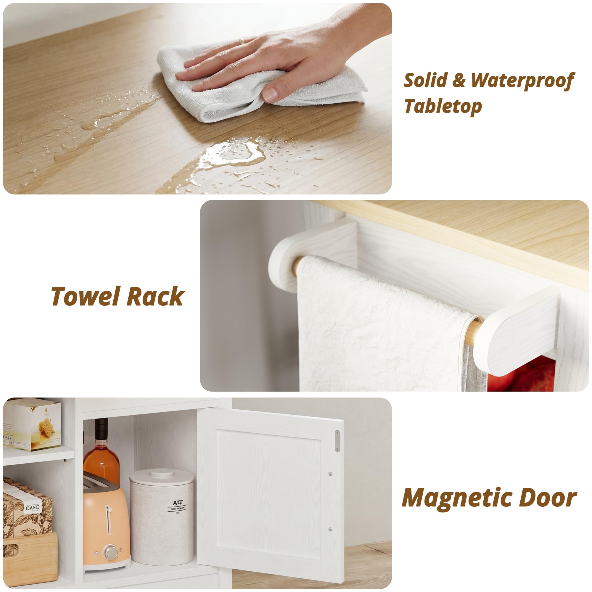 Rolling Kitchen Island with Storage