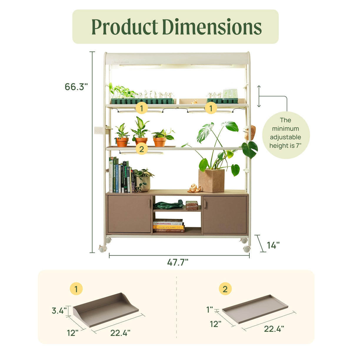 Vego Garden 4 Tier Pro Rolling Metal Corner Plant Stand Indoor