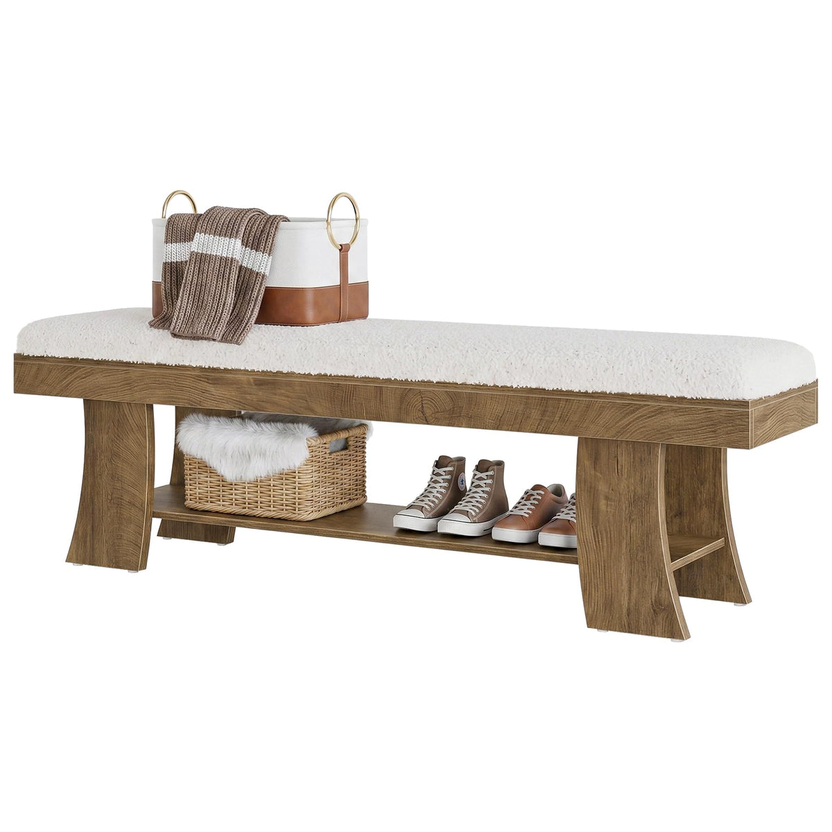 Upholstered Entryway Storage Bench