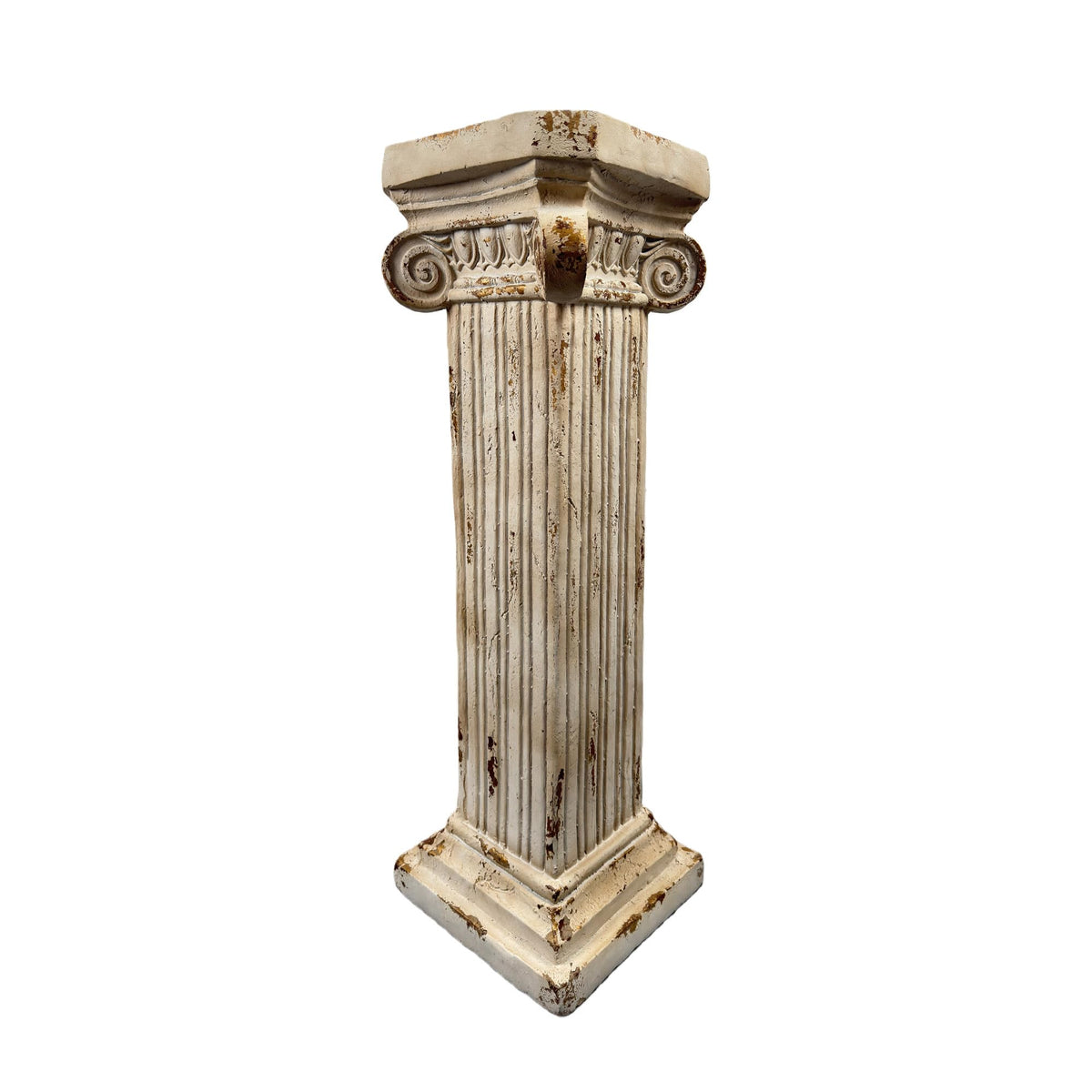 38.18" Tall Roman Column Pedestal Plant Stand with Base, Greek Style Pillar Sculpture Display Stand, Magnesium Oxide Large Decorative Pedestal for Indoor Outdoor Garden Patio Wedding Party Decor