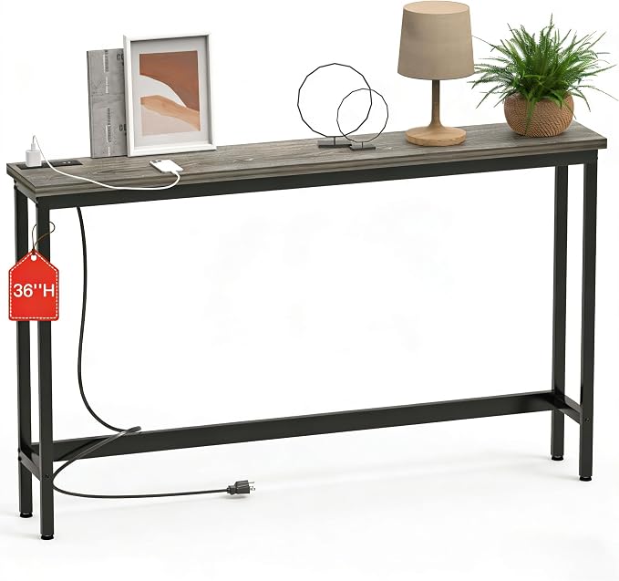 Narrow Console Table with Outlets