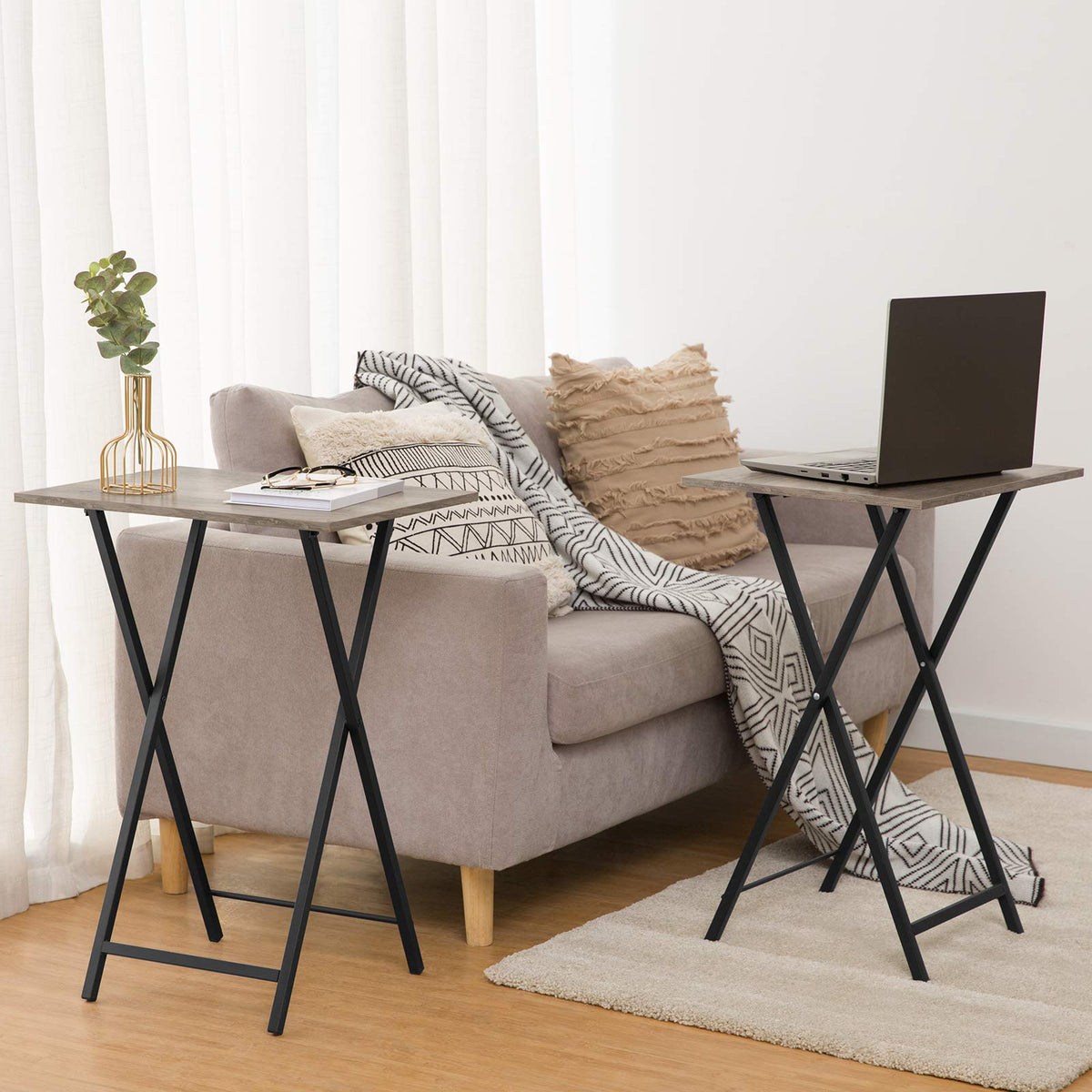 Folding TV Tray Set with Stand