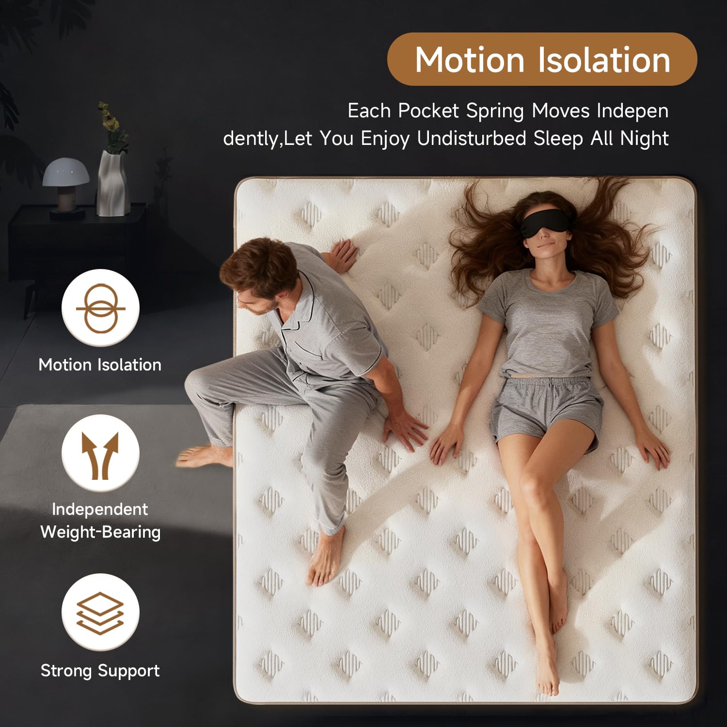 12-Inch Hybrid Queen Mattress – Cooling Gel Memory Foam & Pocket Springs