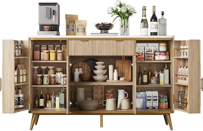 Fluted Buffet Cabinet with Storage