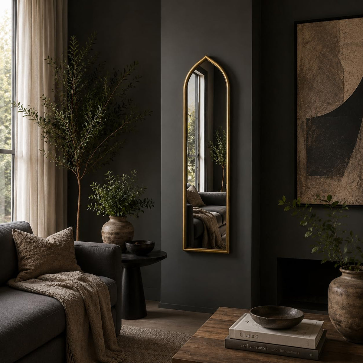 Gold Arched Wall Mirror