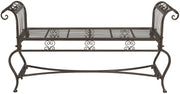 SAFAVIEH Outdoor Brielle Metal Bench, 52" Rustic Brown PAT5004B