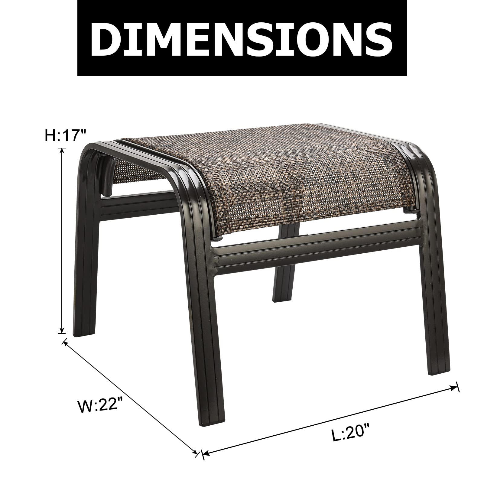 Outdoor Patio Ottomans Set of 2