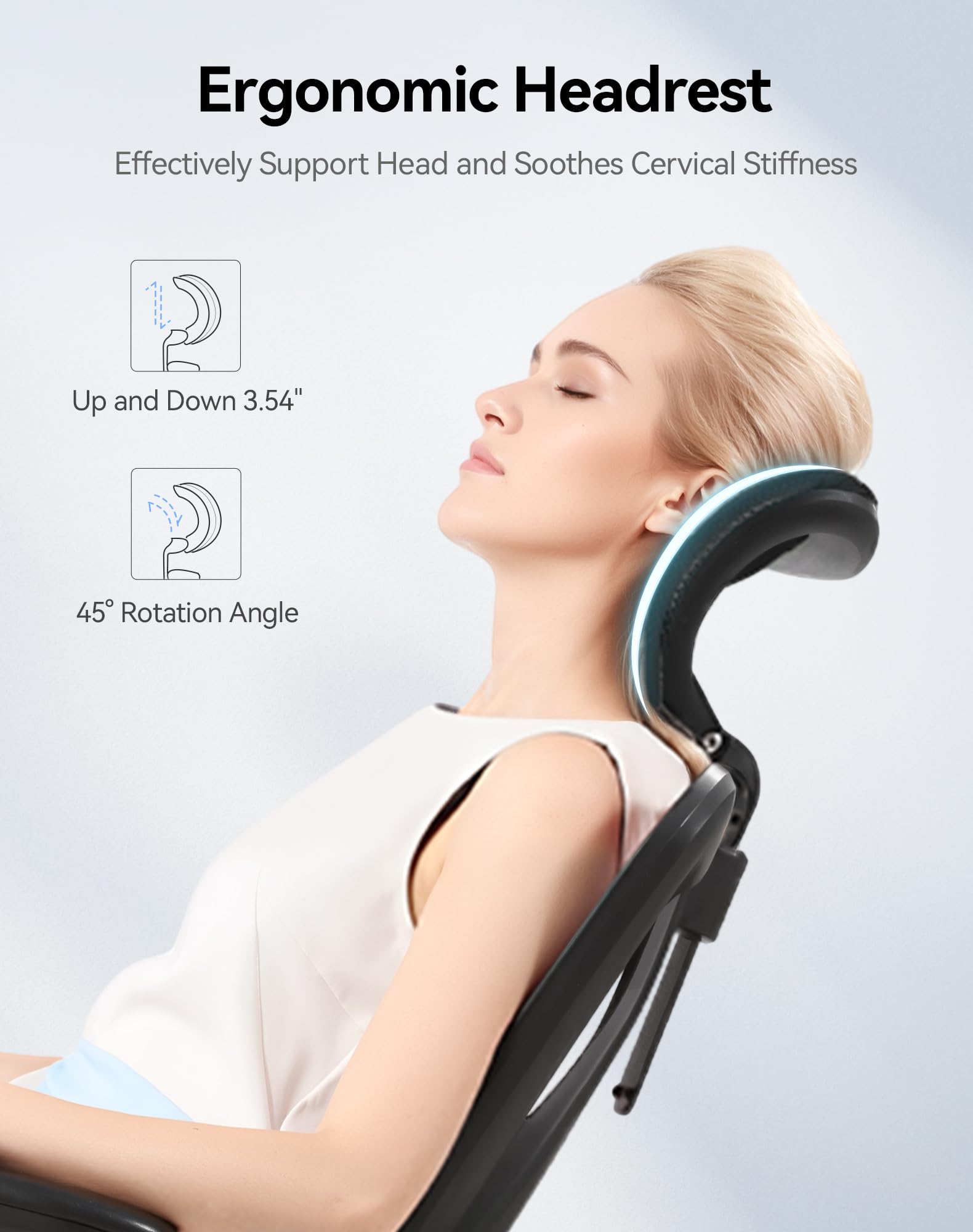 Ergonomic Mesh Office Chair with Adjustable Headrest & Lumbar Support