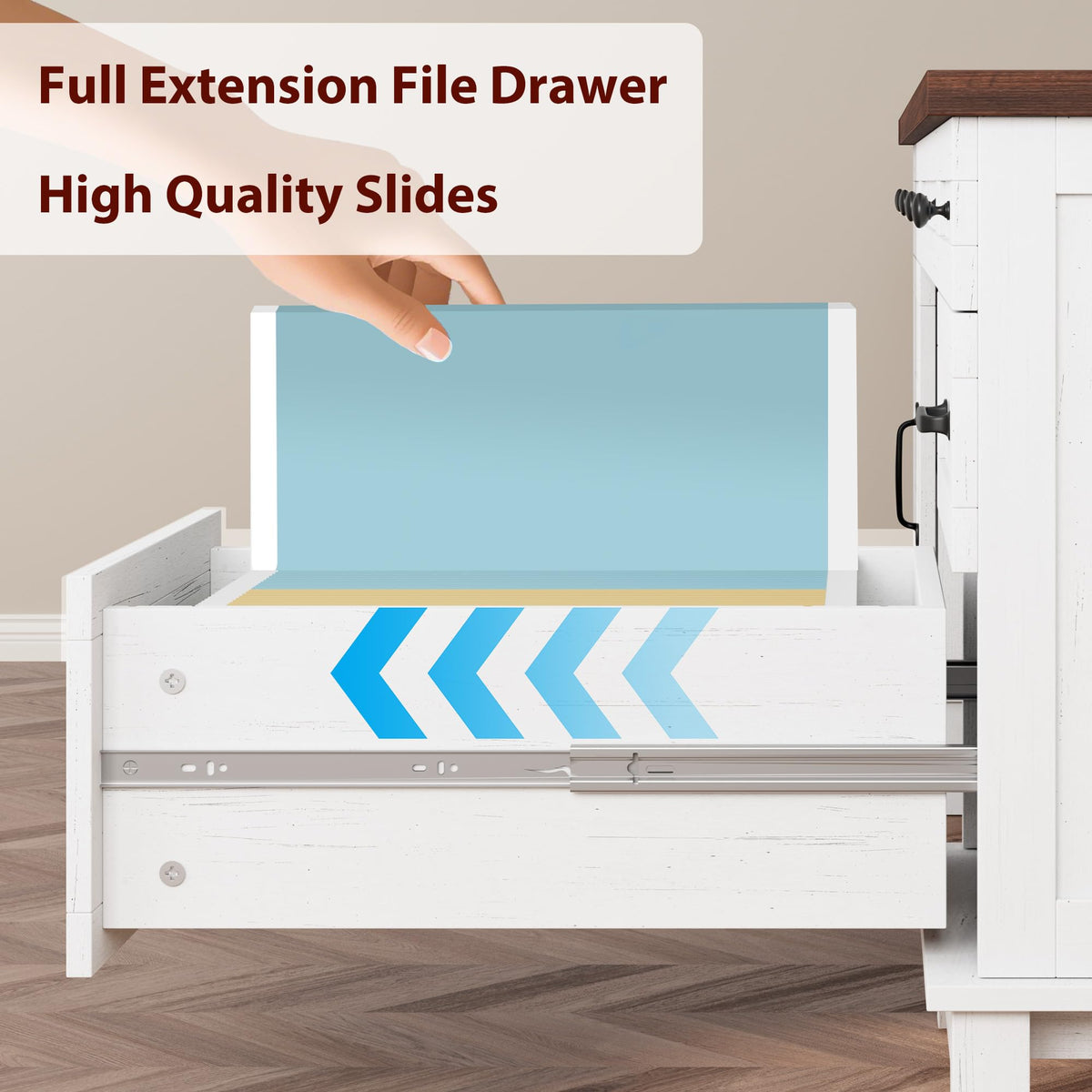 Farmhouse Executive Desk with Charging Station