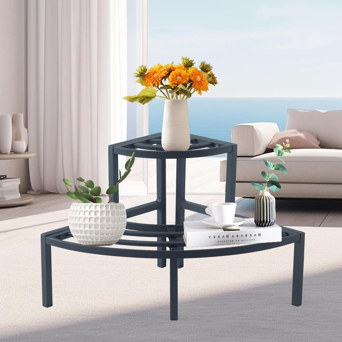 DHYGOTFUR Outdoor Plant Stand Aluminum Lightweight Flower Rack Rustproof