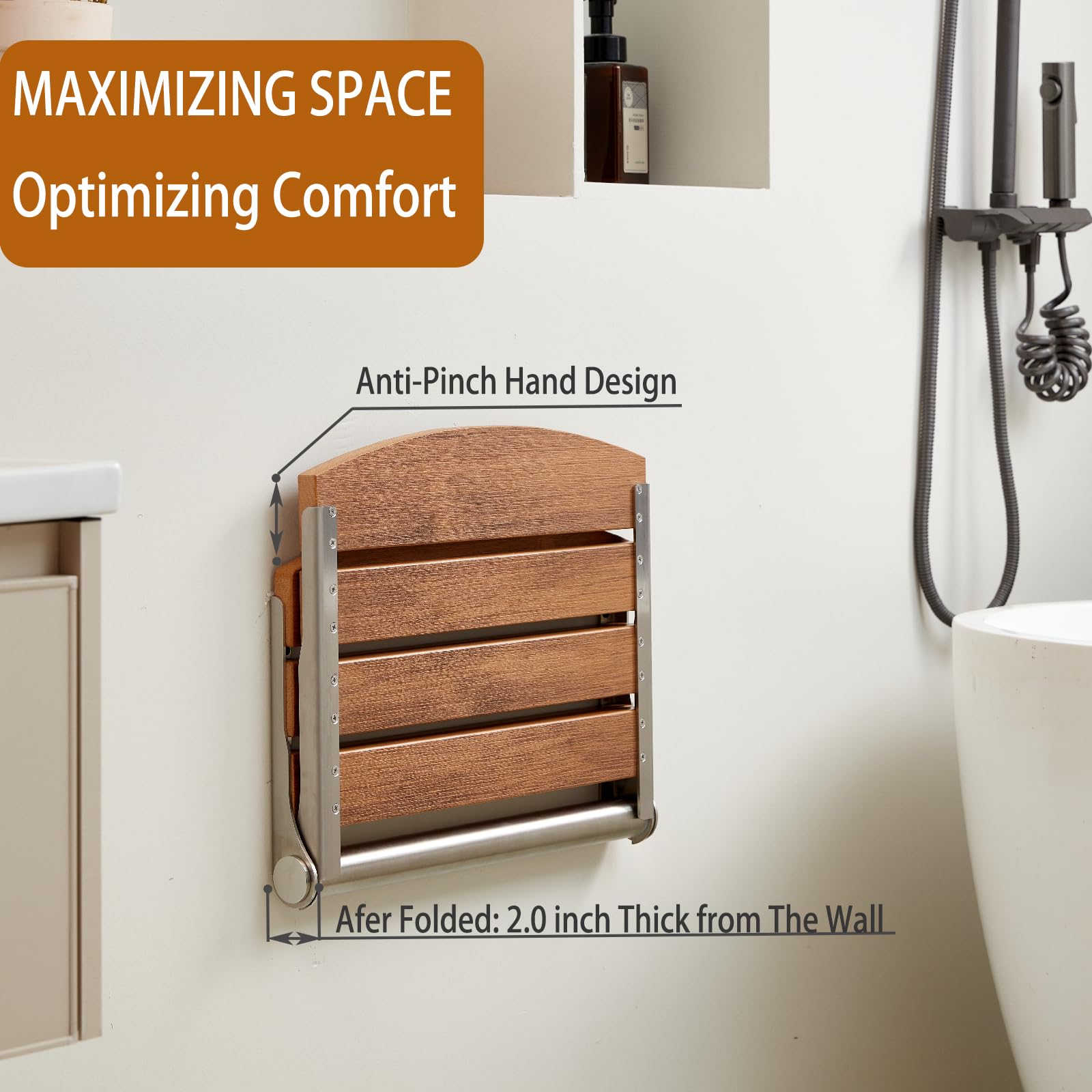Wall-Mounted Folding Shower Seat