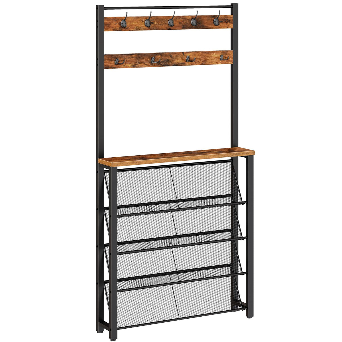 Narrow Hall Tree with Shoe Storage