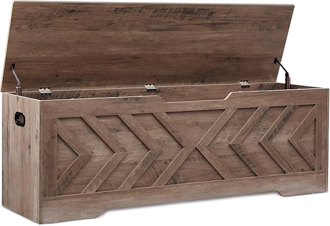 55.1" Storage Bench with Safety Hinges