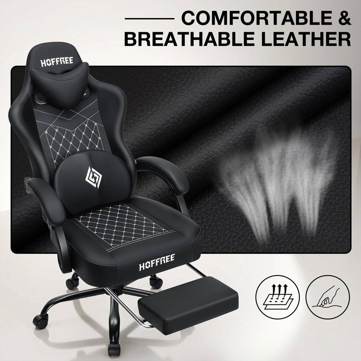 Massage Gaming Chair with Speakers