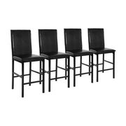 Lexicon Brown Faux Leather Counter Height Chairs, Set of 4, Black Metal