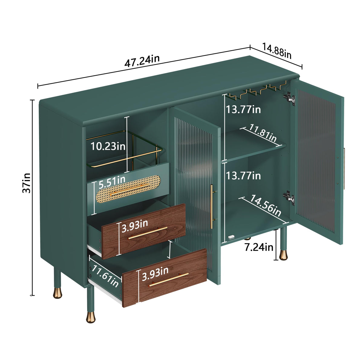 Bar Cabinet with Wine Rack