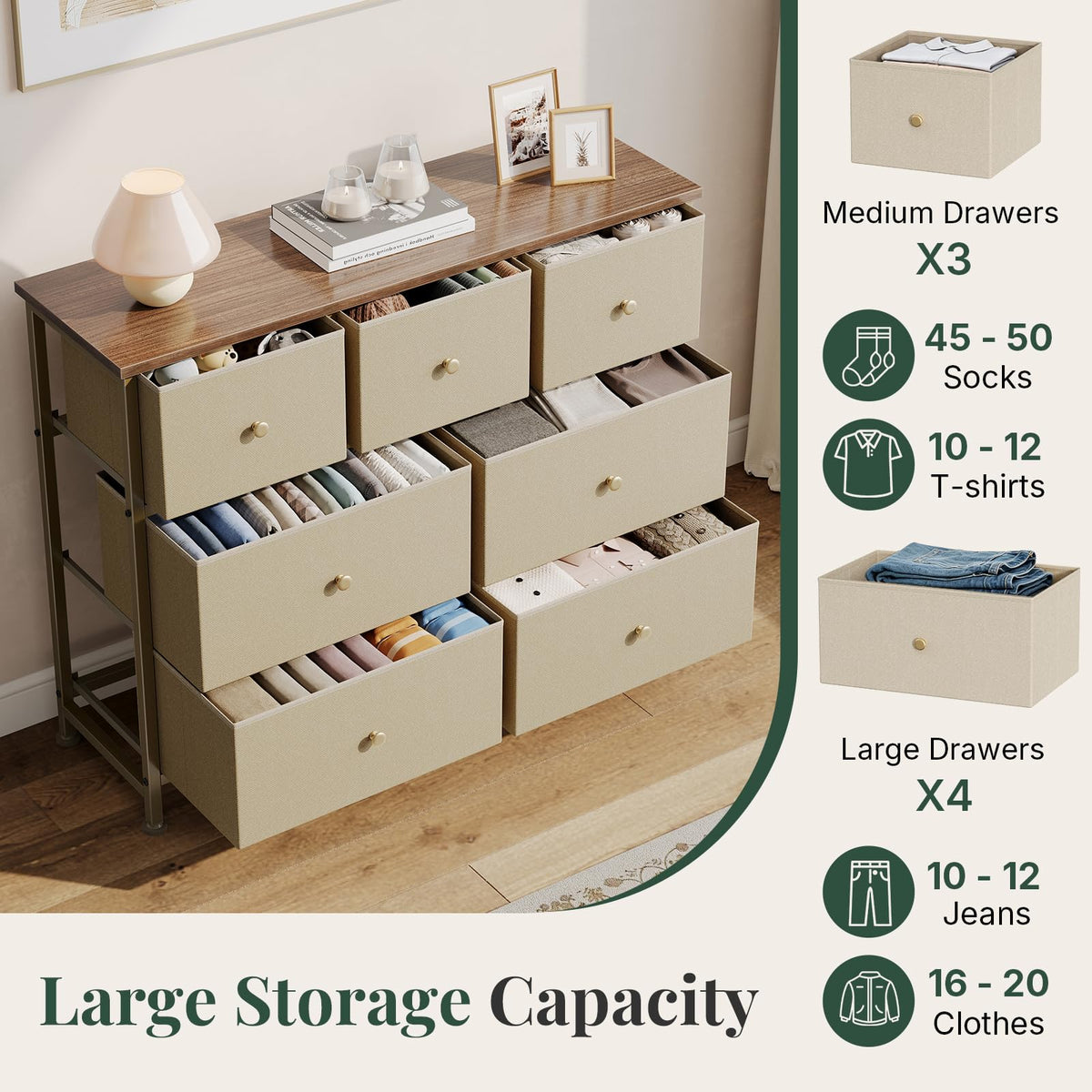 7-Drawer Fabric Dresser