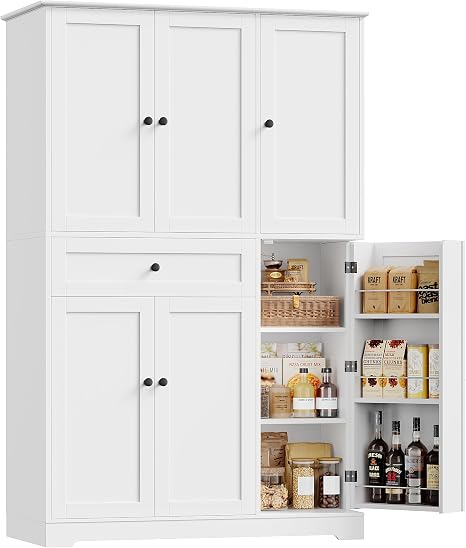 68" Tall Kitchen Pantry Cabinet with Doors & Shelves