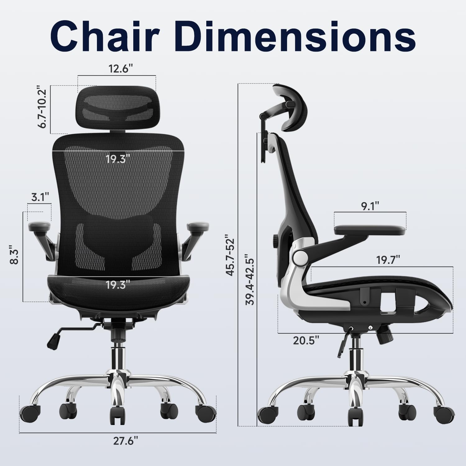 Ergonomic Mesh Office Chair with 3D Armrests & Lumbar Support