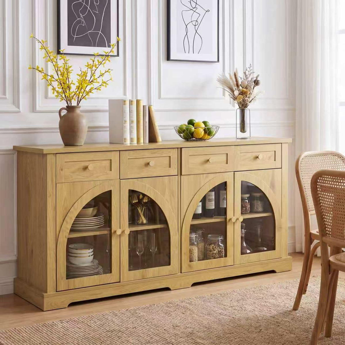 Arched Glass Door Sideboard