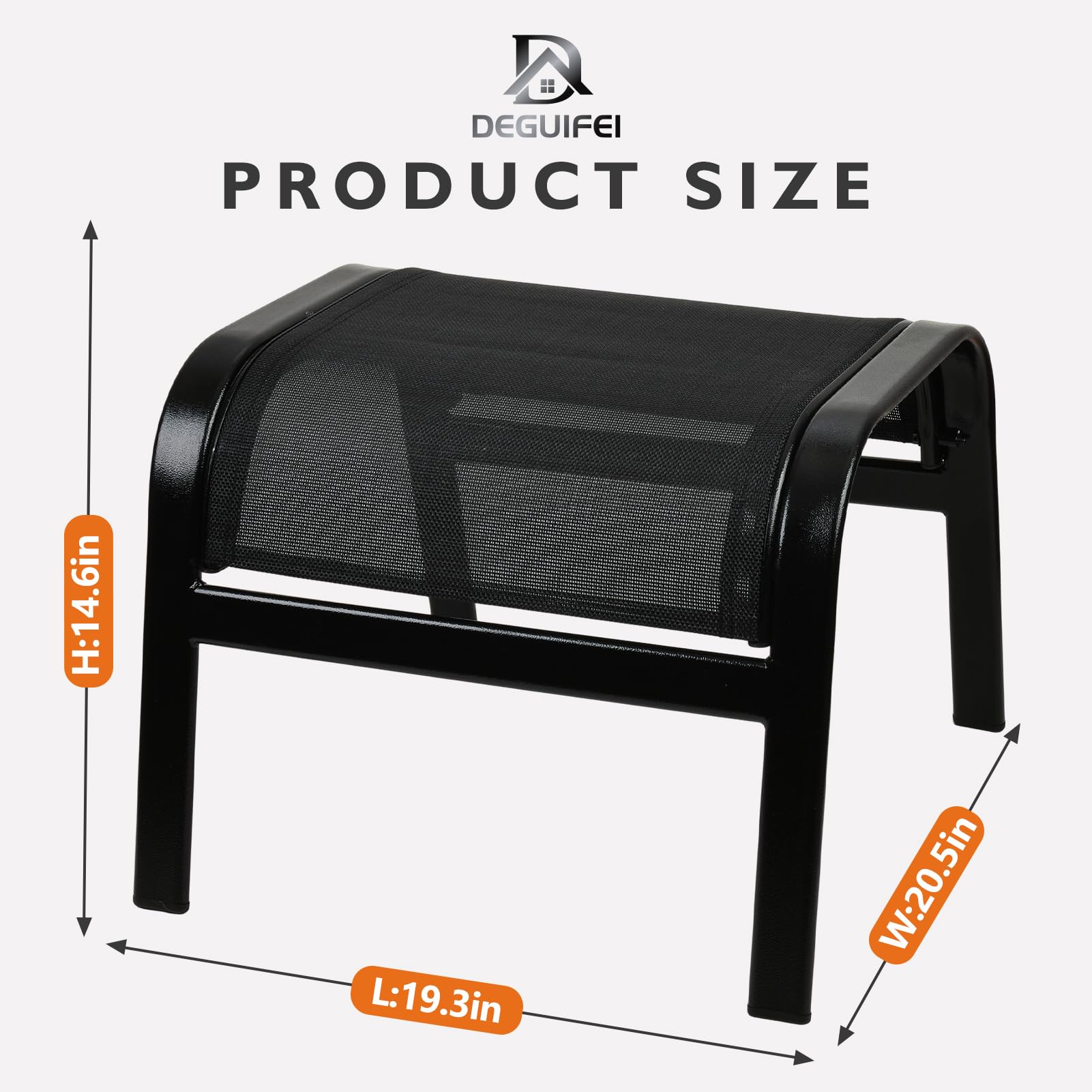 Outdoor Ottoman Footrest Stool Set of 2