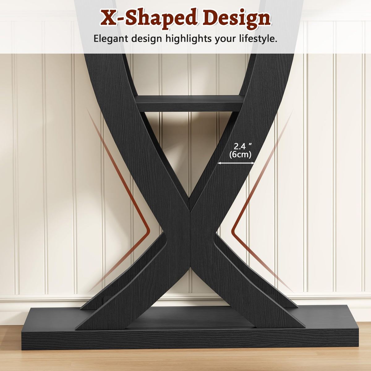 Black 3-Tier Console Table