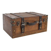 Vintage Wooden Suitcase with Antique Bronze Latch