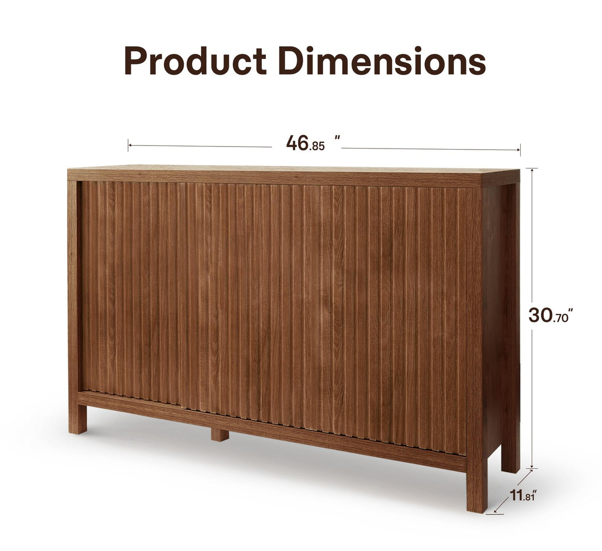Espresso Fluted Sideboard Cabinet