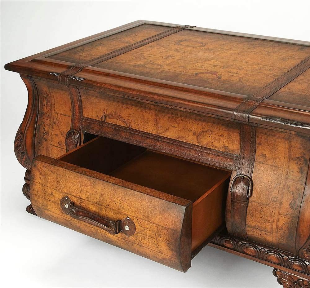 Bombe Old World Map Trunk Coffee Table