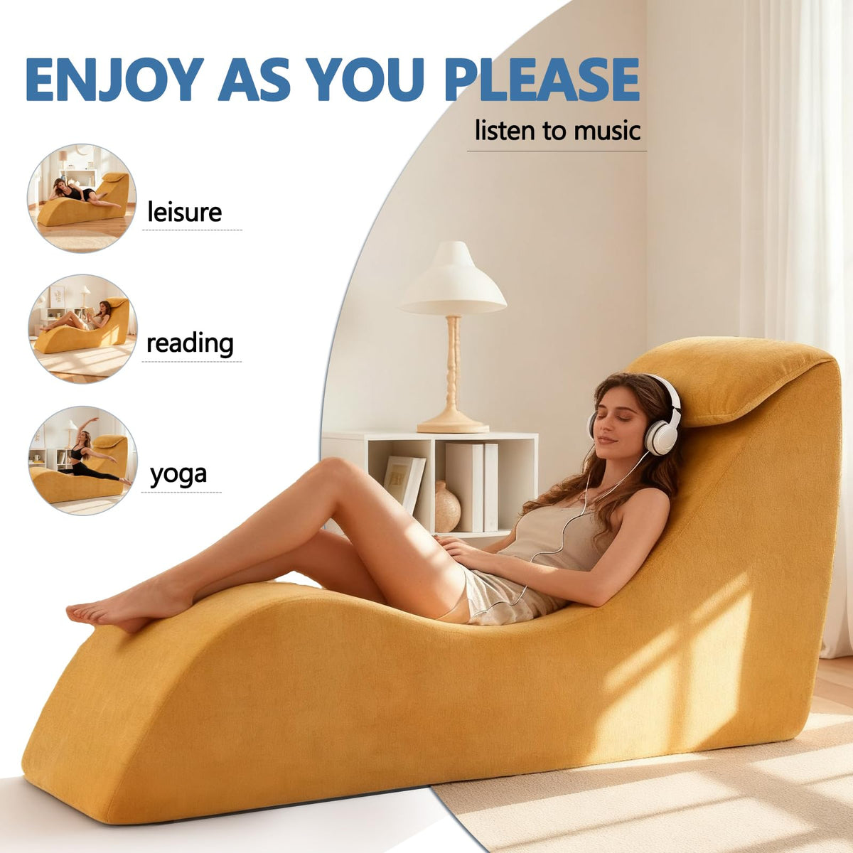 Chenille Yoga Chaise Lounge