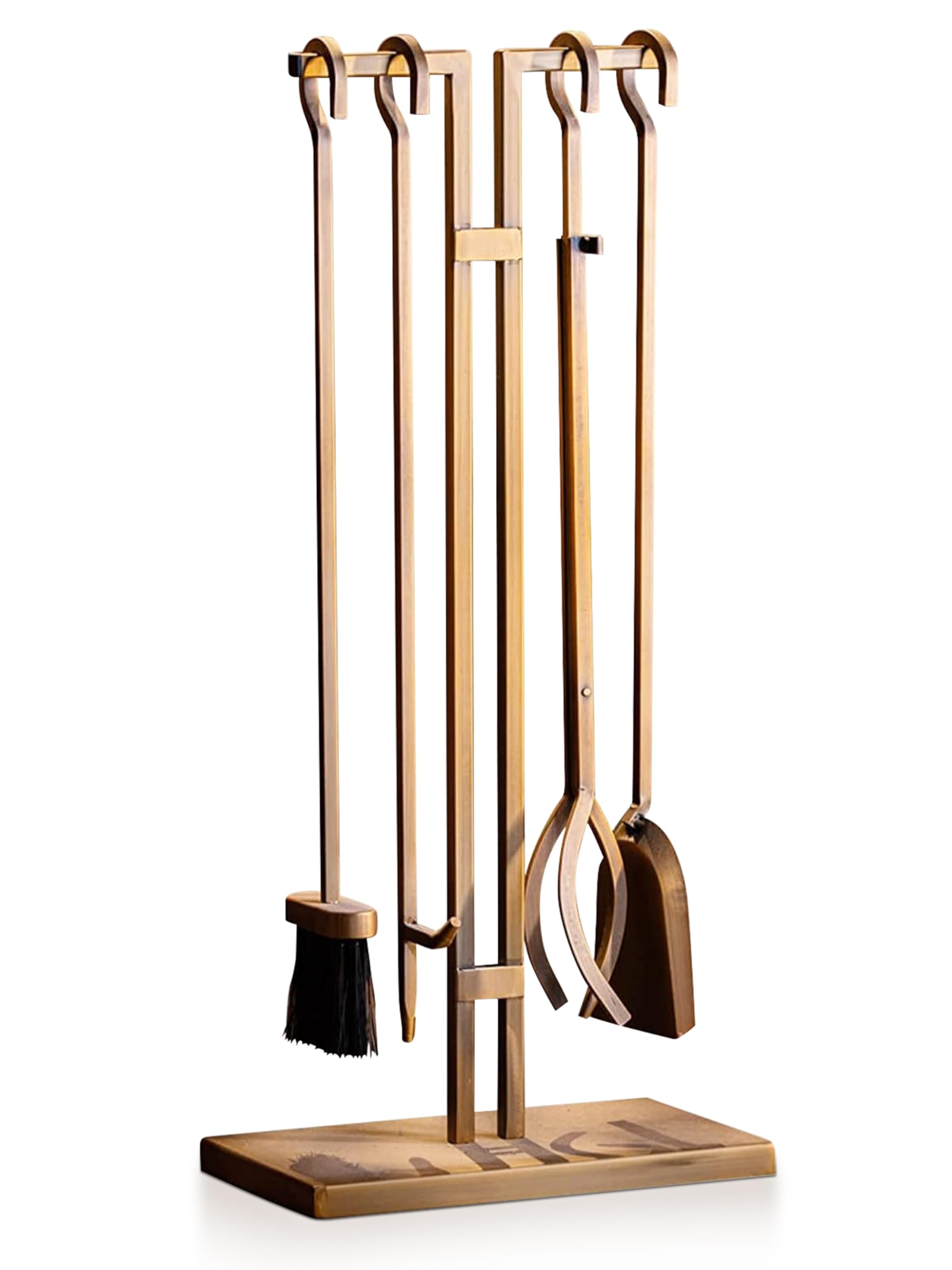 5-Piece Cast Iron Fireplace Tool Set with Stand