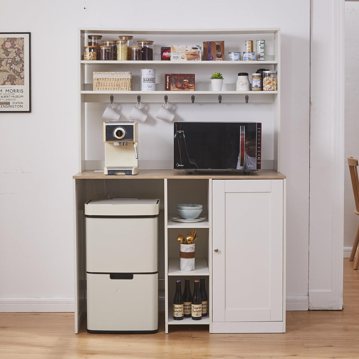 White Mini Fridge Bar Cabinet