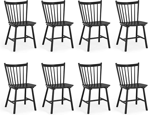 Farmhouse Spindle Back Dining Chairs, Set of 4